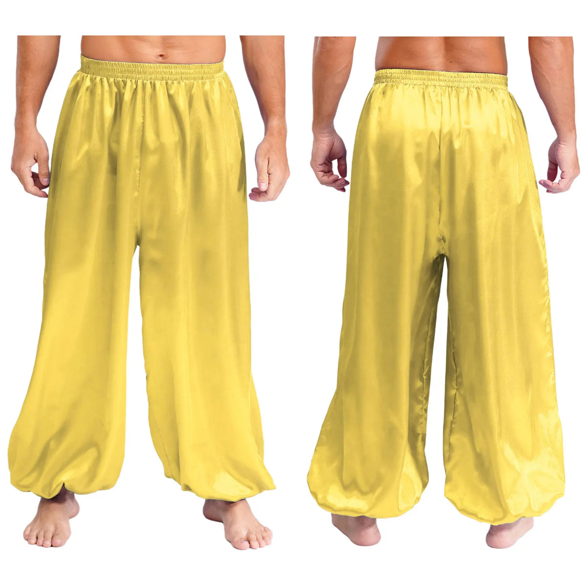 Men's Satin Dance Pants | Elastic Waist | Flowy Fit