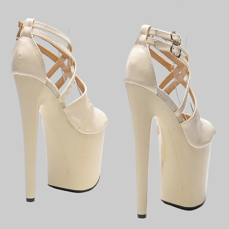 20CM Platform Sandals - 8 Inch High Heel Pole Dance Shoes