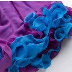 Two-Color Chiffon Belly Dance Skirt - Double Layer Ruffle