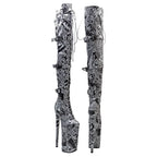10-Inch English Pattern Thigh-High Boots