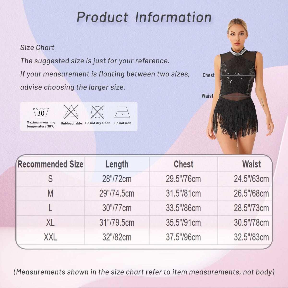 Midnight Fringe Rhinestone Latin Leotard