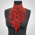 Crystal AB Tassel Necklace - Stunning Long Irregular Rhinestone Choker for Stage & Wedding