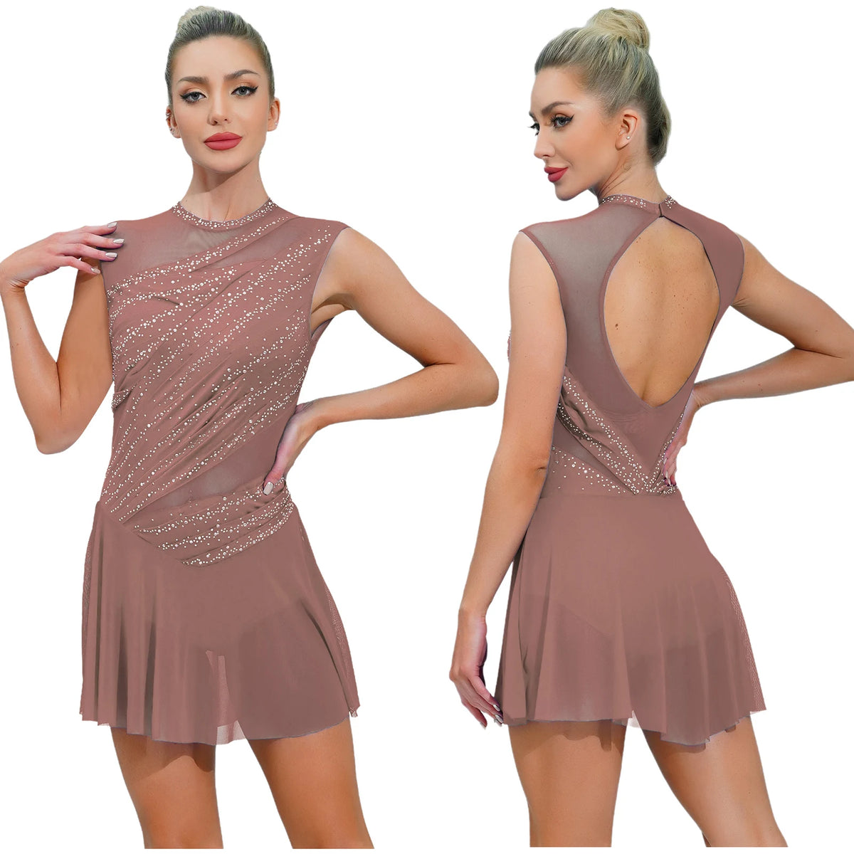 Celestial Rhinestone Keyhole Dance Dress