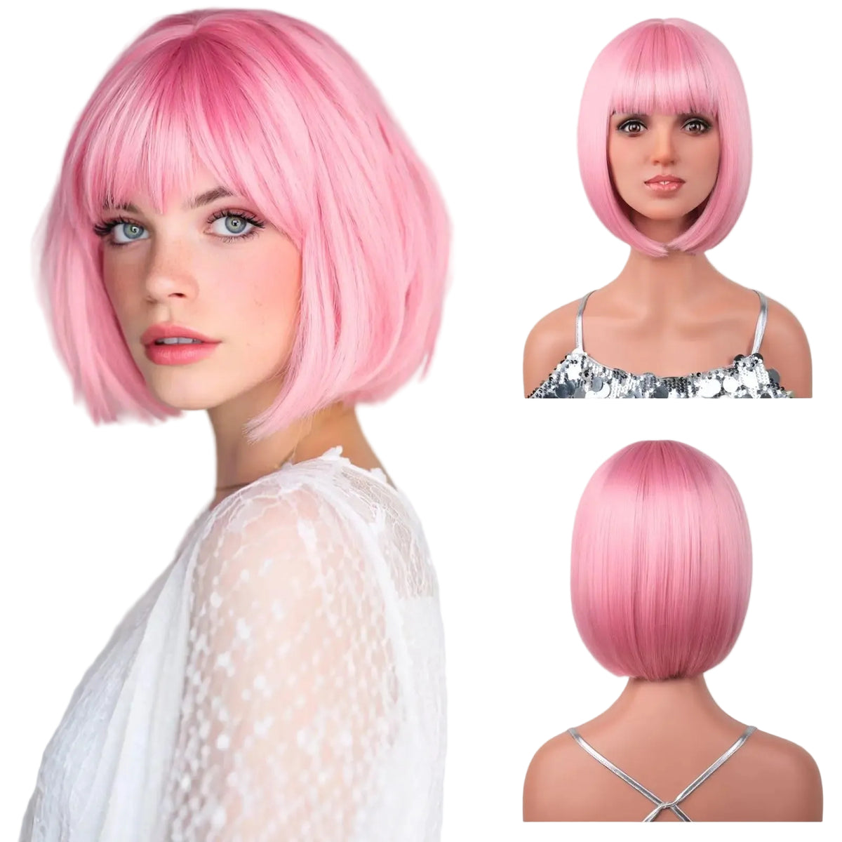 Straight Bob Wig | Full Bangs | 12 Inch