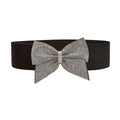 Rhinestone Bow Wide Elastic Belt | Stage & Bridal