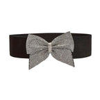 Rhinestone Bow Wide Elastic Belt | Stage & Bridal