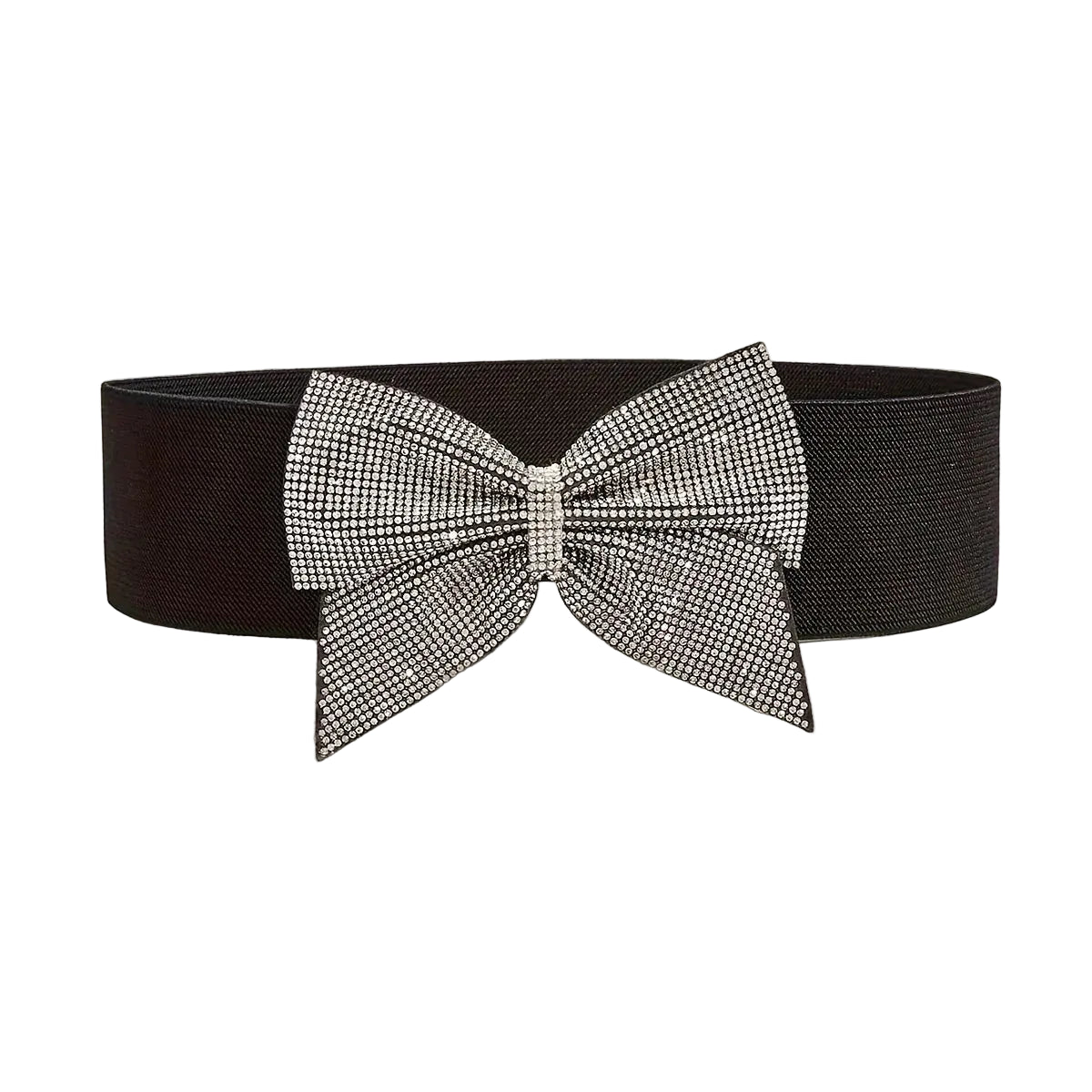 Rhinestone Bow Wide Elastic Belt | Stage & Bridal