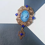 Victorian Cameo Portrait Brooch | Antique Gold & Silver | Vintage Pin