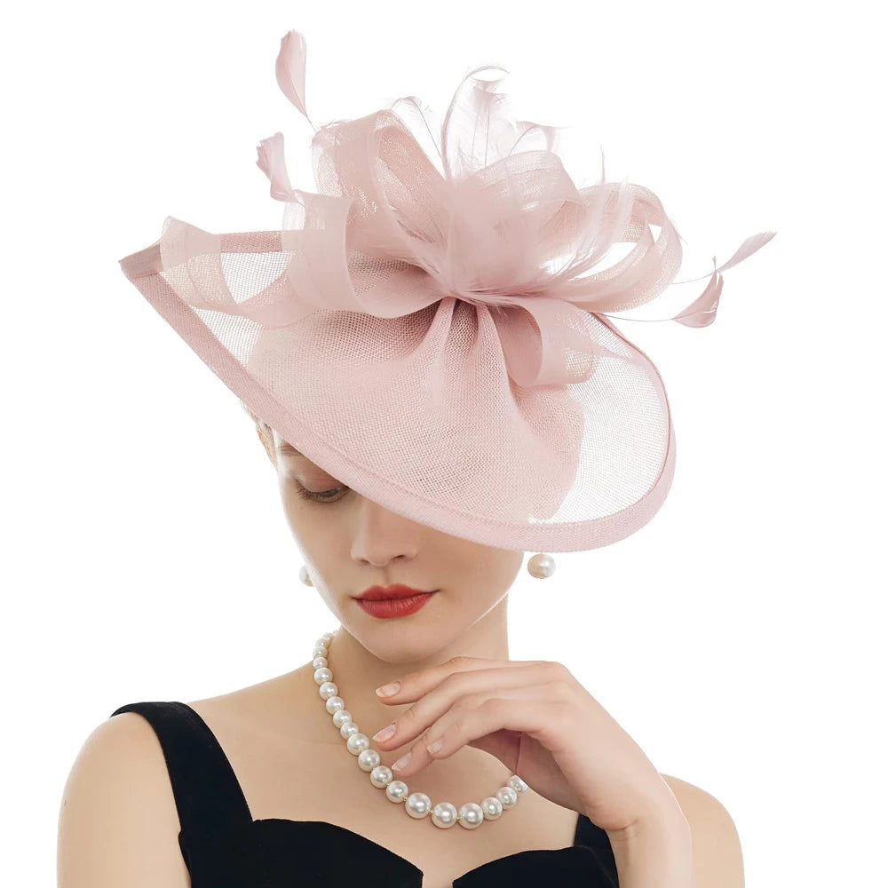 Feather & Mesh Drop Fascinator | Bridal & Tea Party | 8 Colors
