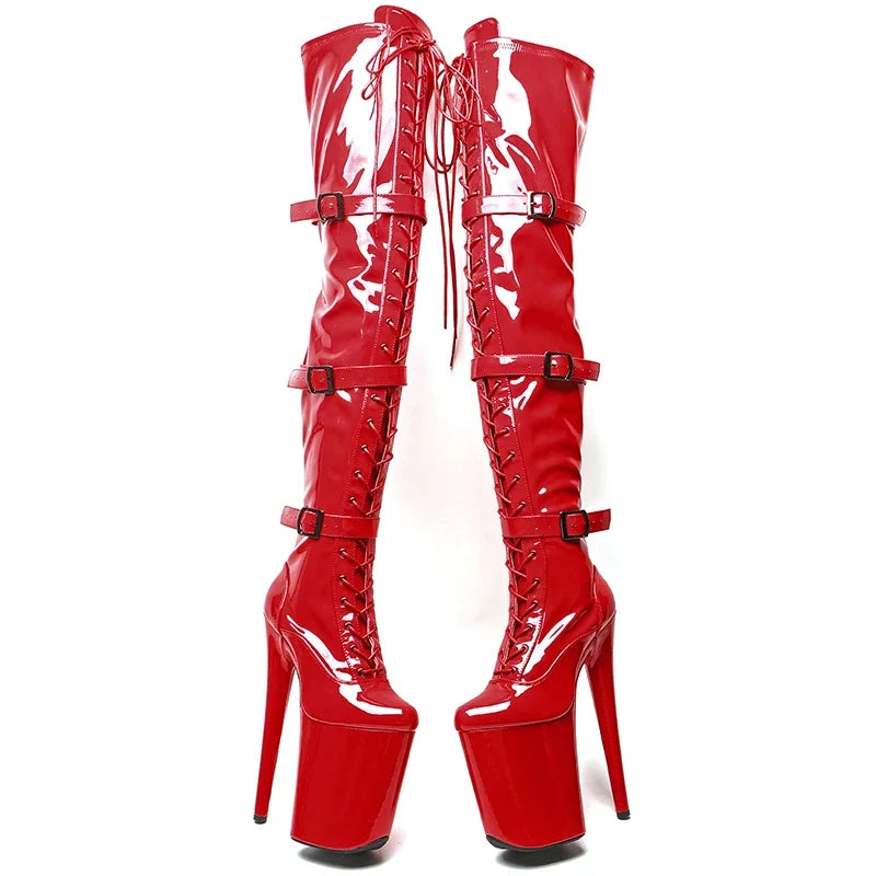9-Inch Shiny Patent Thigh-High Boots