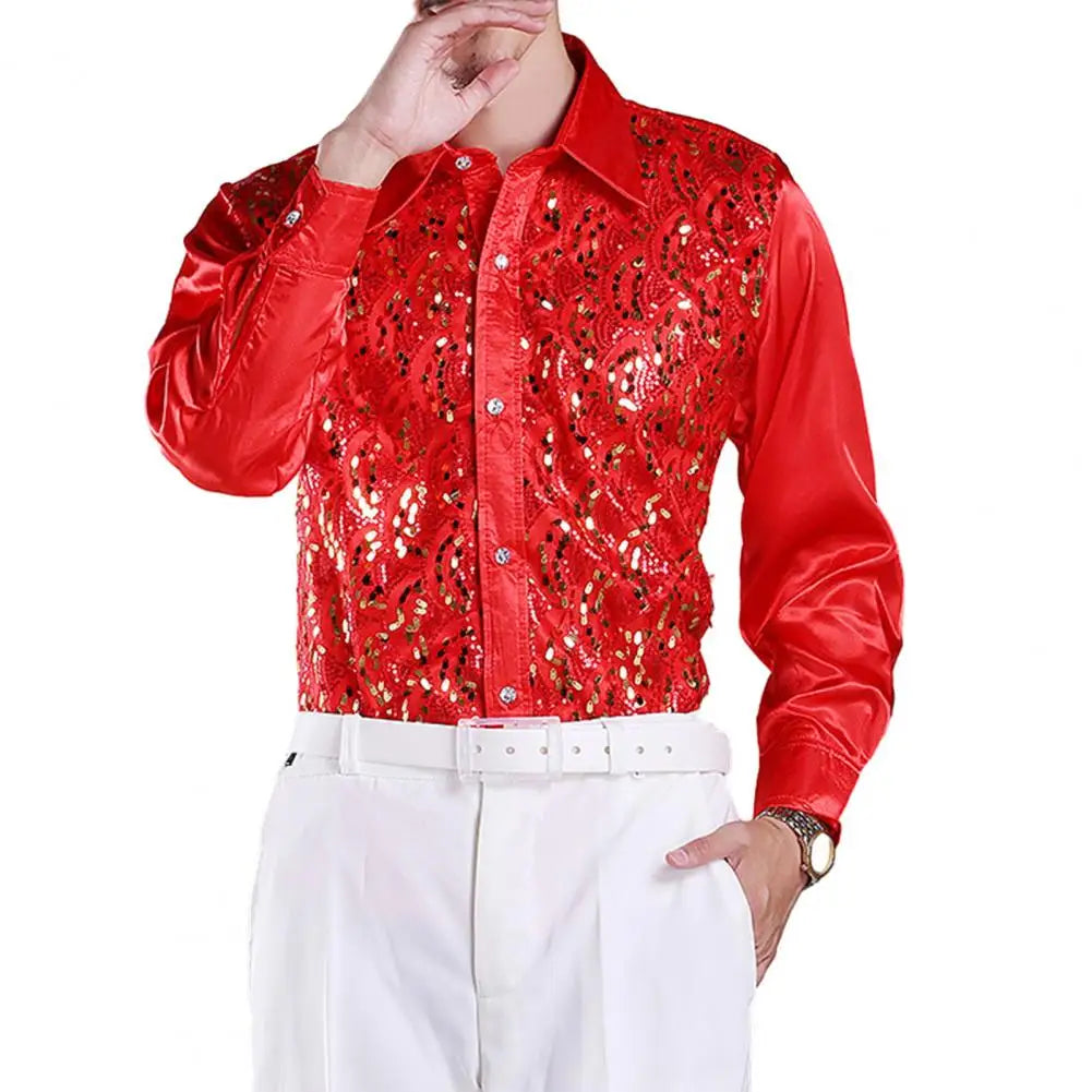 Men's Sequin Shirt | Embellished Stage Shine