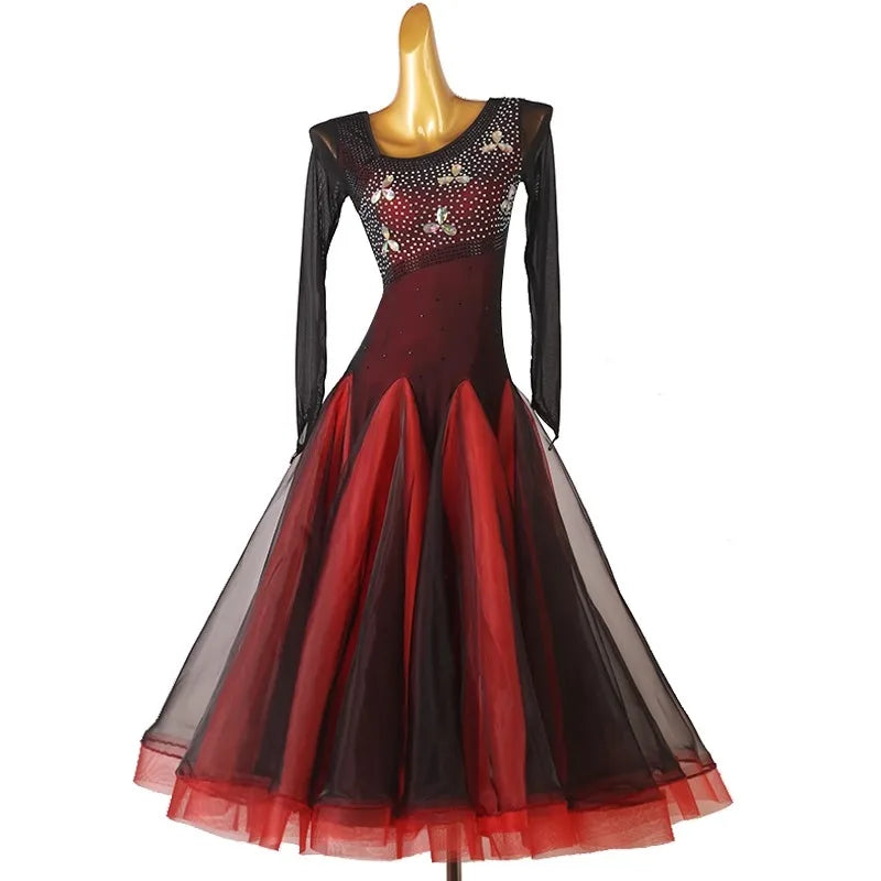 Ombre Ballroom Dance Dress | Waltz Competition Gown | XXS-XXL