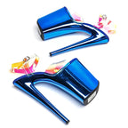 Holographic Clear Platform Sandals - 23cm Pole Dance Heels