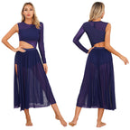 Lyrical Dance Dress | Asymmetric Cutout Mesh