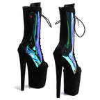 8-Inch Suede Ankle Boots - Black Platform Dance Boots
