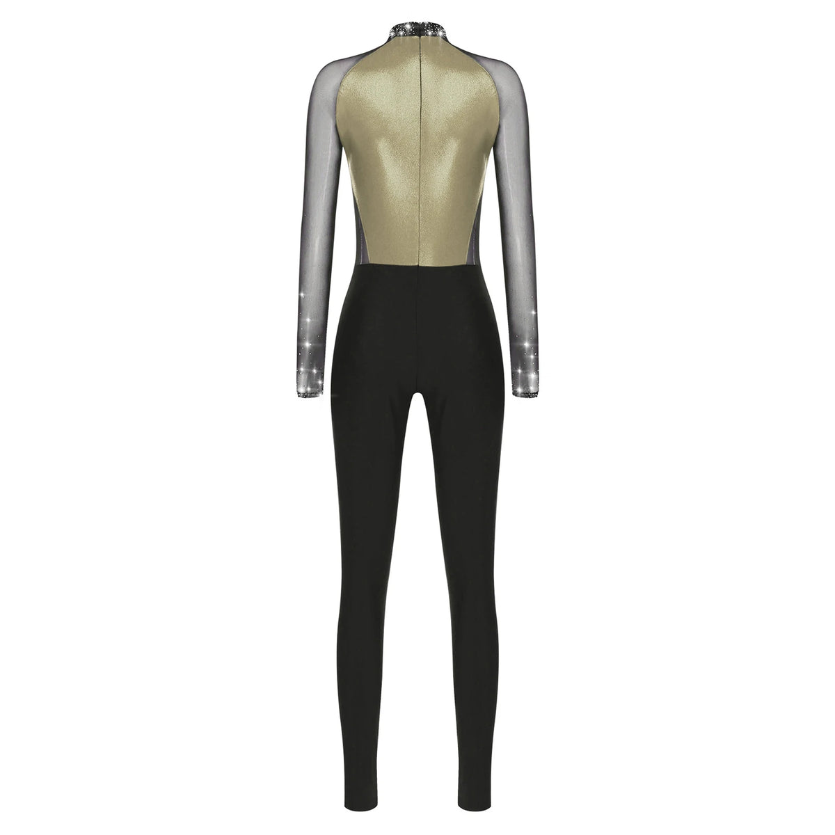 Rhinestone Catsuit | Mesh Sleeves | Stage Ready