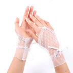 Fingerless Lace Gloves | Bow Cuffs