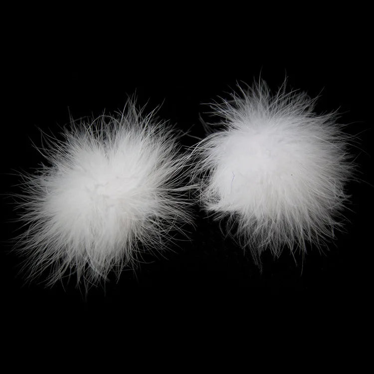 Faux Feather Pom-Pom Pasties | Fluffy Nipple Covers