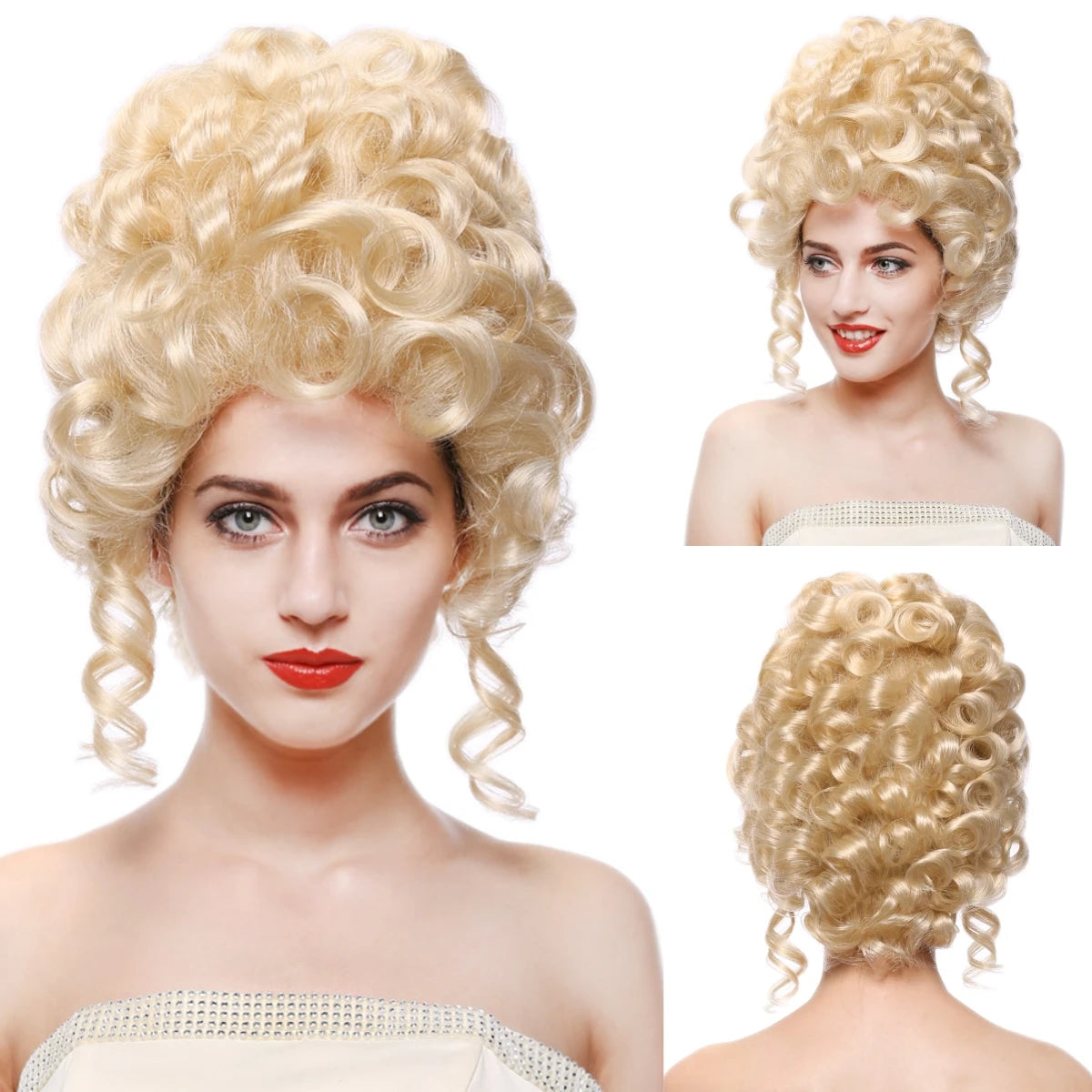 Victorian Rococo Beehive Wig | 18th Century Baroque | Curly Synthetic