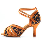 Latin Leopard Dance Heels | Satin | 6–10cm