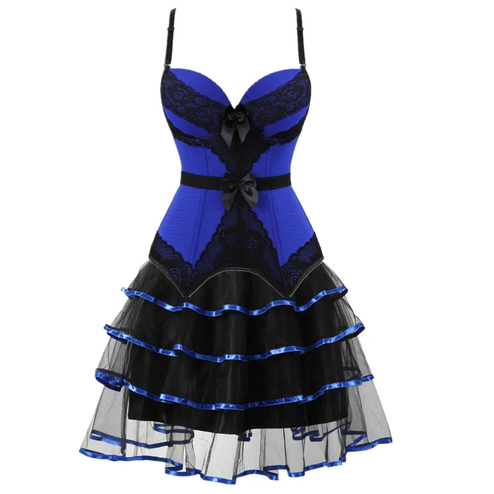 Overbust Corset & Tutu Skirt Set | Straps Cup | Burlesque