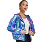 Holographic Hooded Zip Jacket | 5 Colors