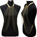 Golden Cascade Tassel Body Chain