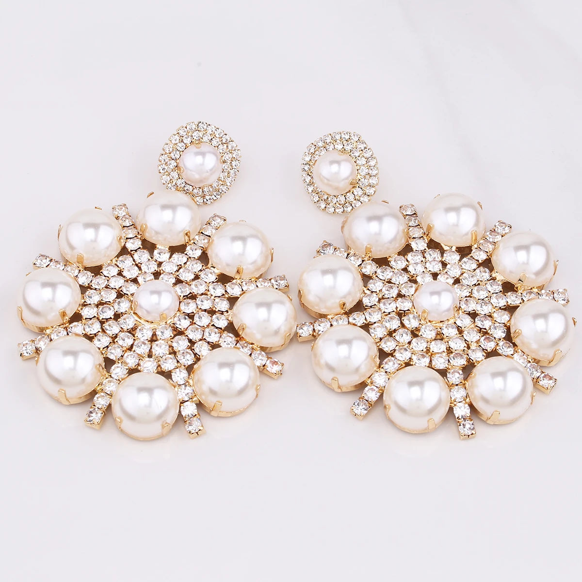 Pearl & Rhinestone Drop Earrings | 7 Colors