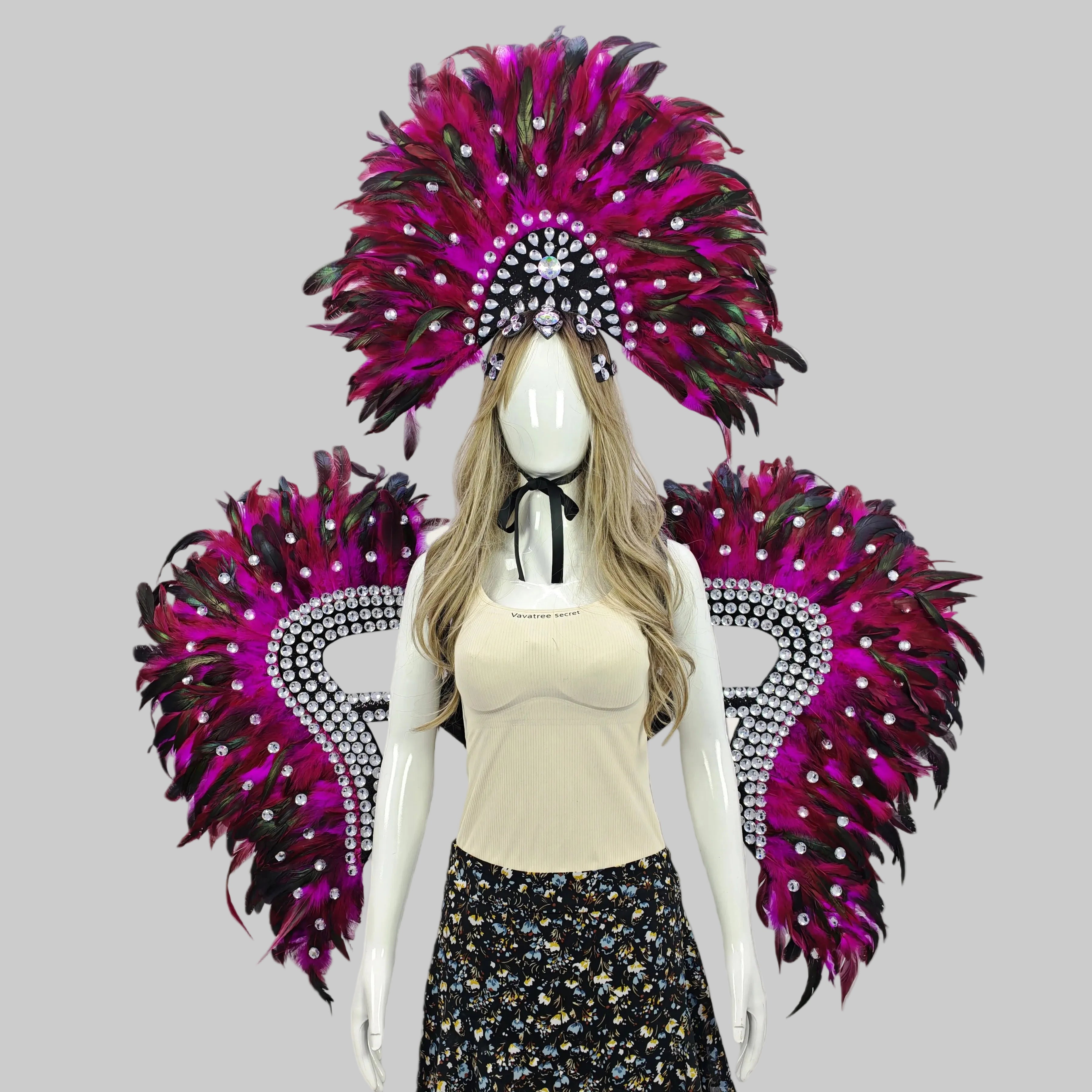Feather Headdress & Wing Set - Festival & Performance Costume