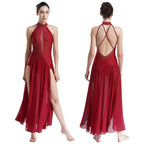Lyrical Dance Dress | Rhinestone Split Chiffon