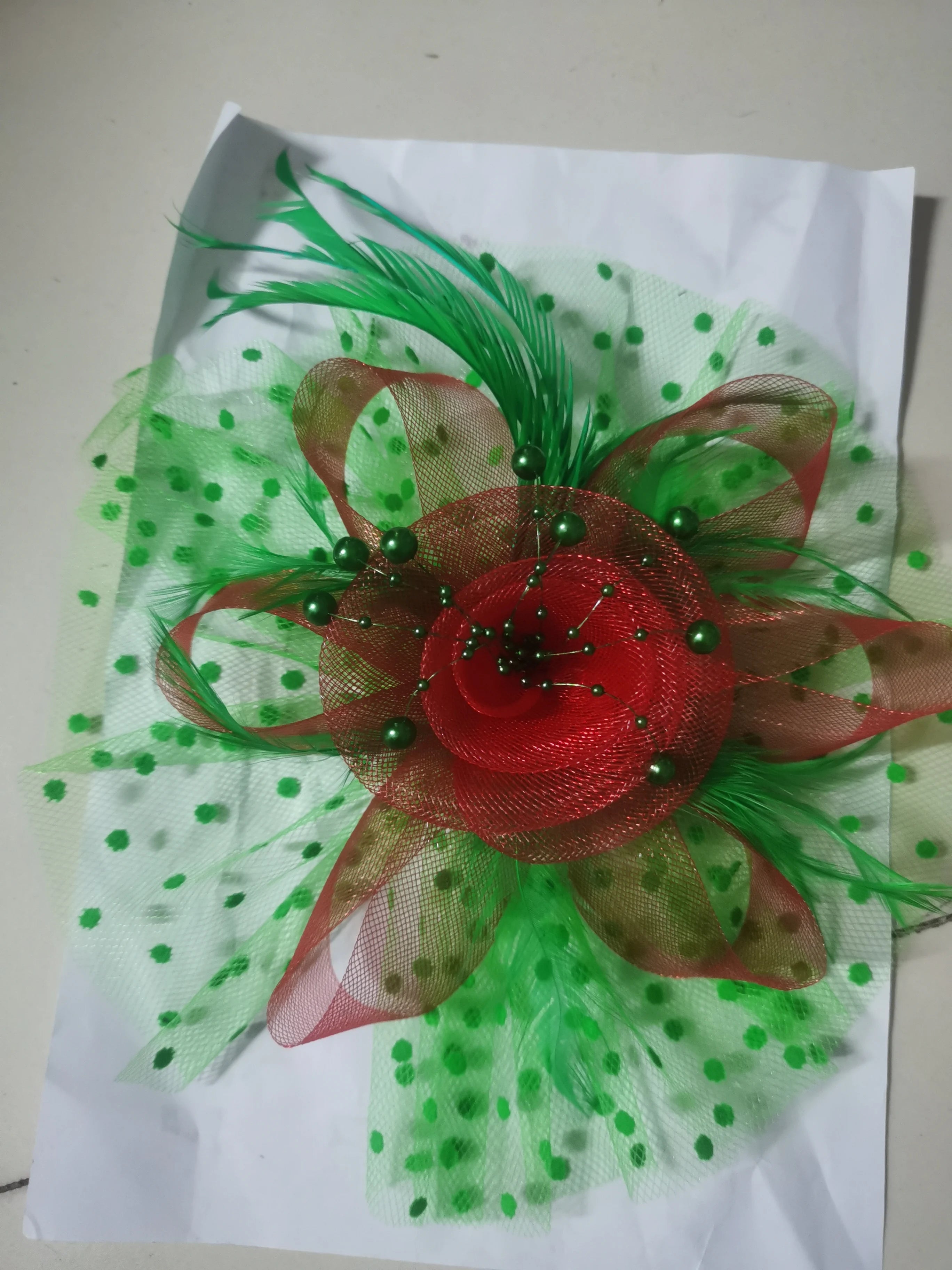 Feather Flower Fascinator Hat | Floral Mesh Headband | 36 Colors