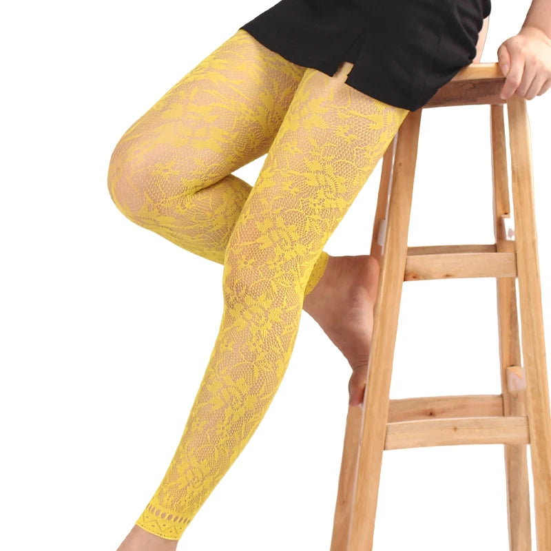 Colored Fishnet Footless Tights | High Waist Leggings | One Size