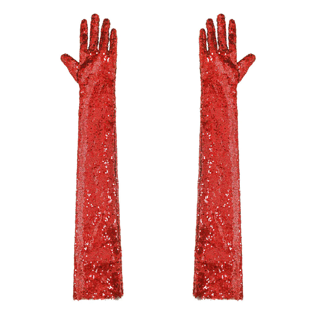 Starlight Sequin Elbow-Length Opera Gloves