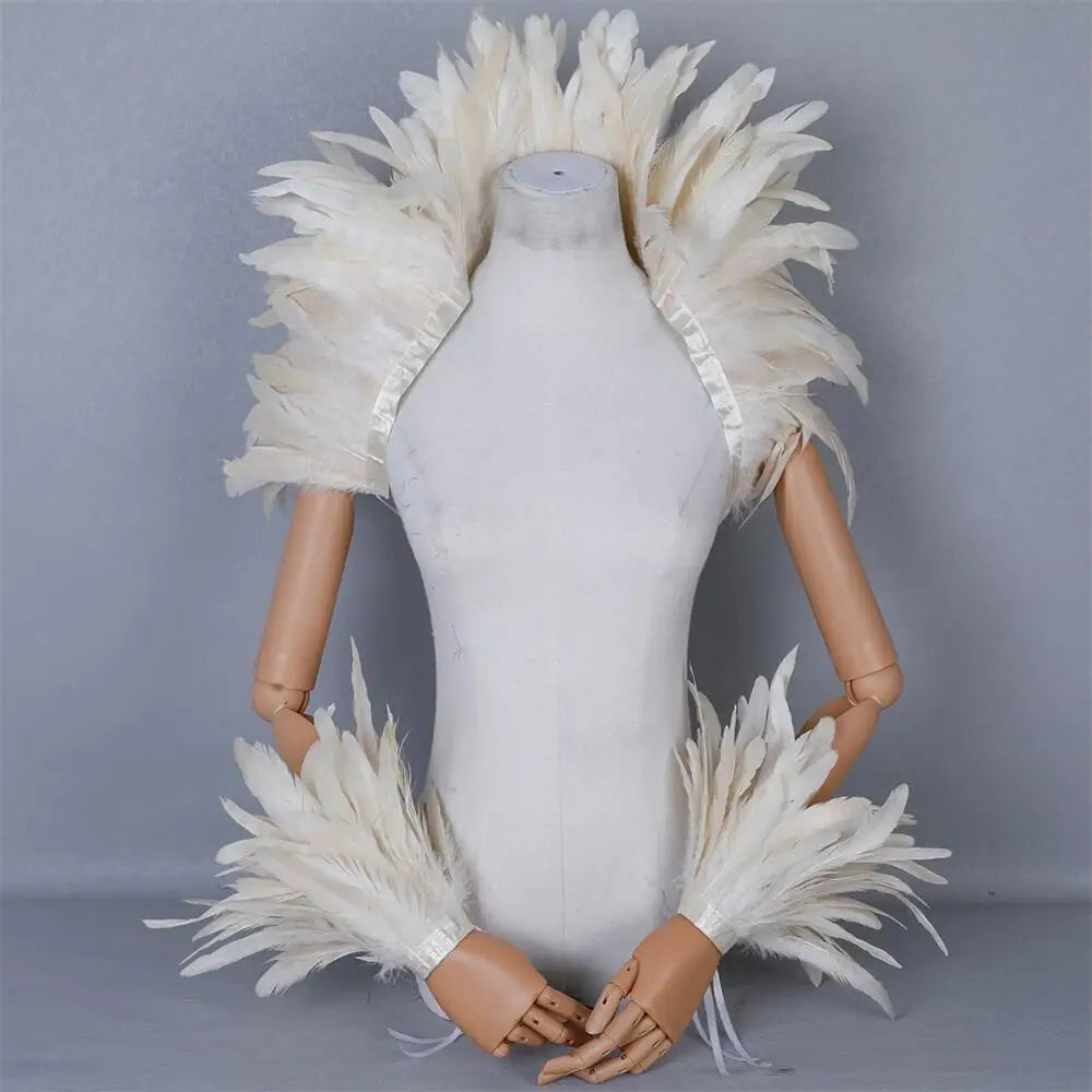Feather Shoulder Wrap & Epaulettes | Showgirl, Drag & Festival | 28 Colours