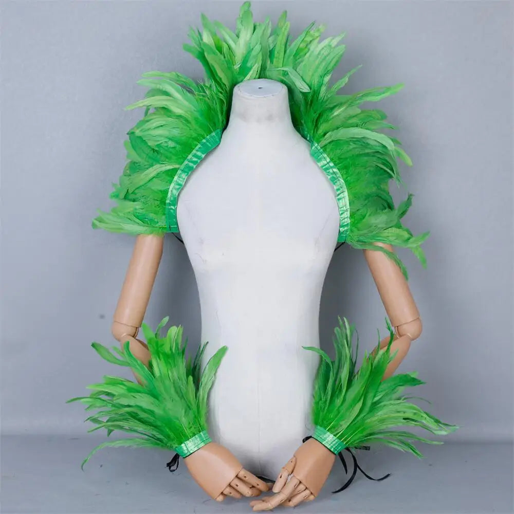 Feather Shoulder Wrap & Epaulettes | Showgirl, Drag & Festival | 28 Colours