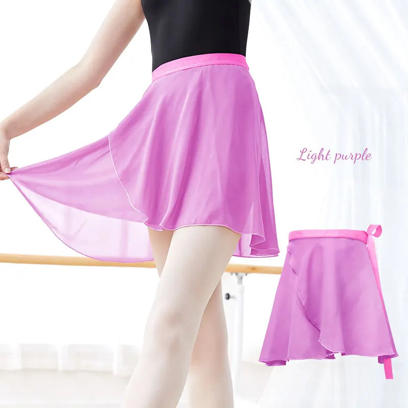 Chiffon Tie-Up Ballet Wrap Skirt | 18 Colors | S–XL