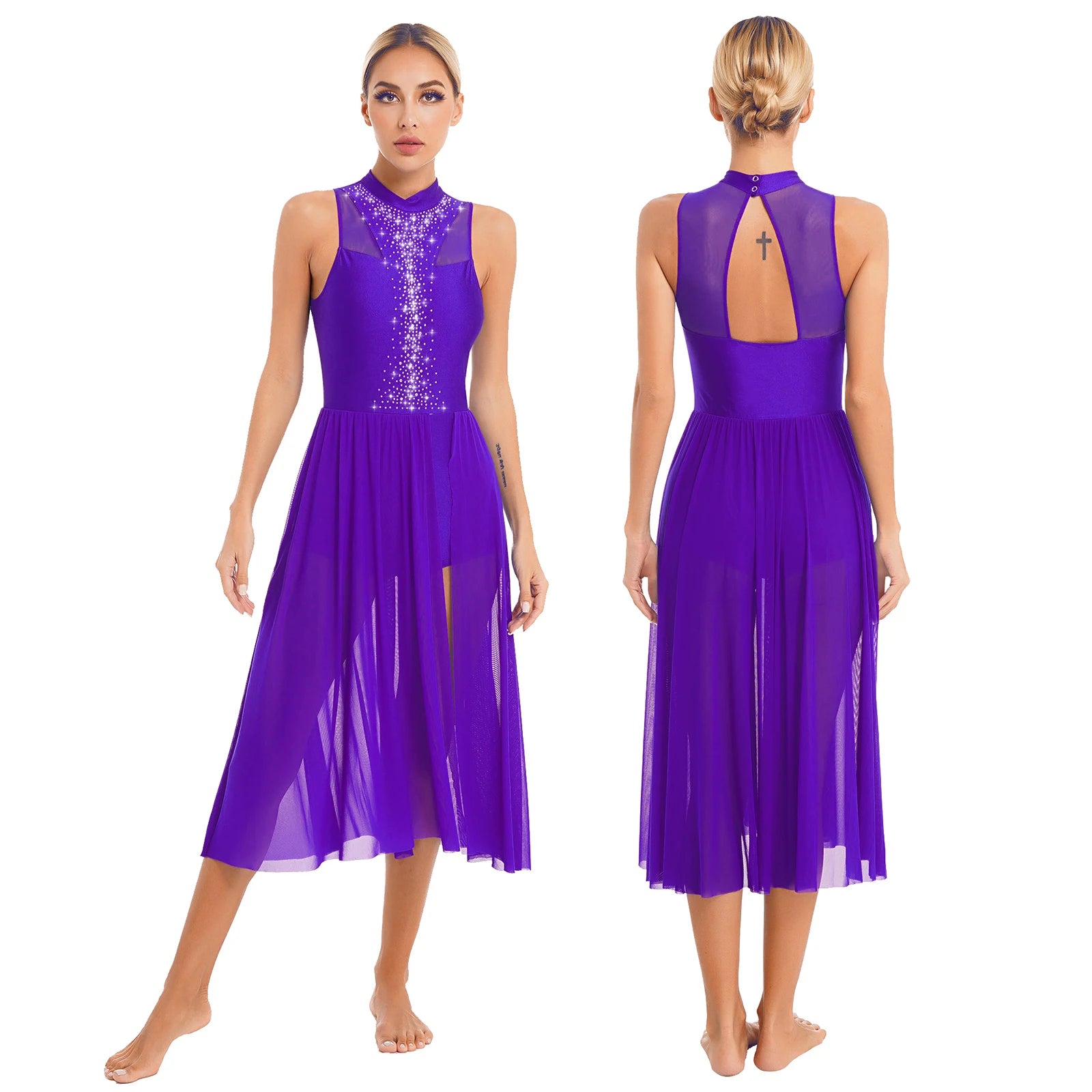 Rhinestone Lyrical Dress | Keyhole Back | Figure Skating