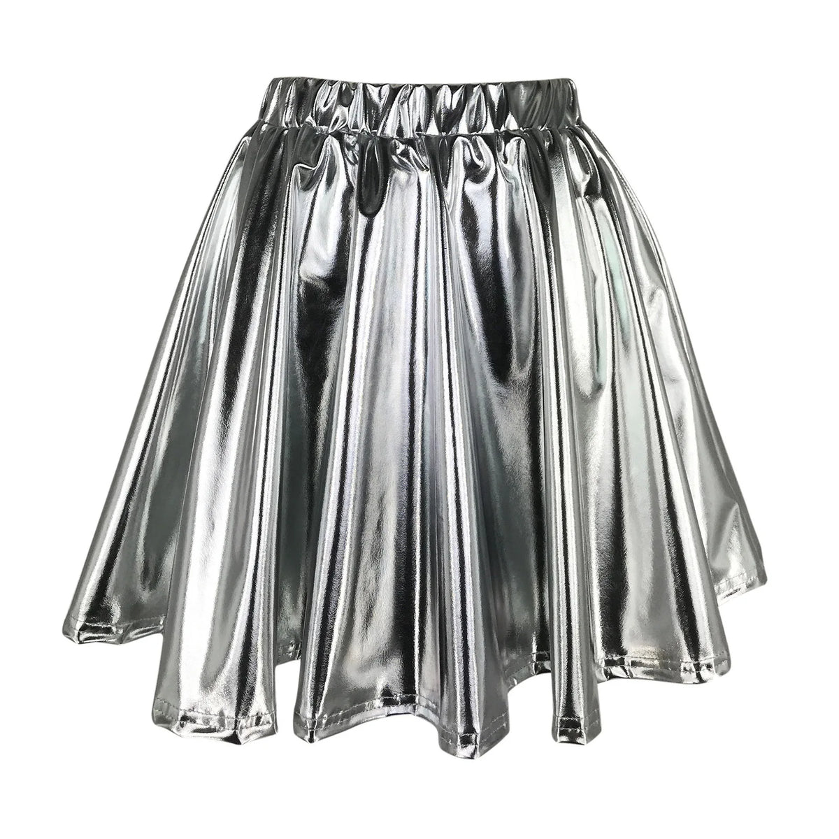 Metallic Swing Stage Skirt | Elastic Waist