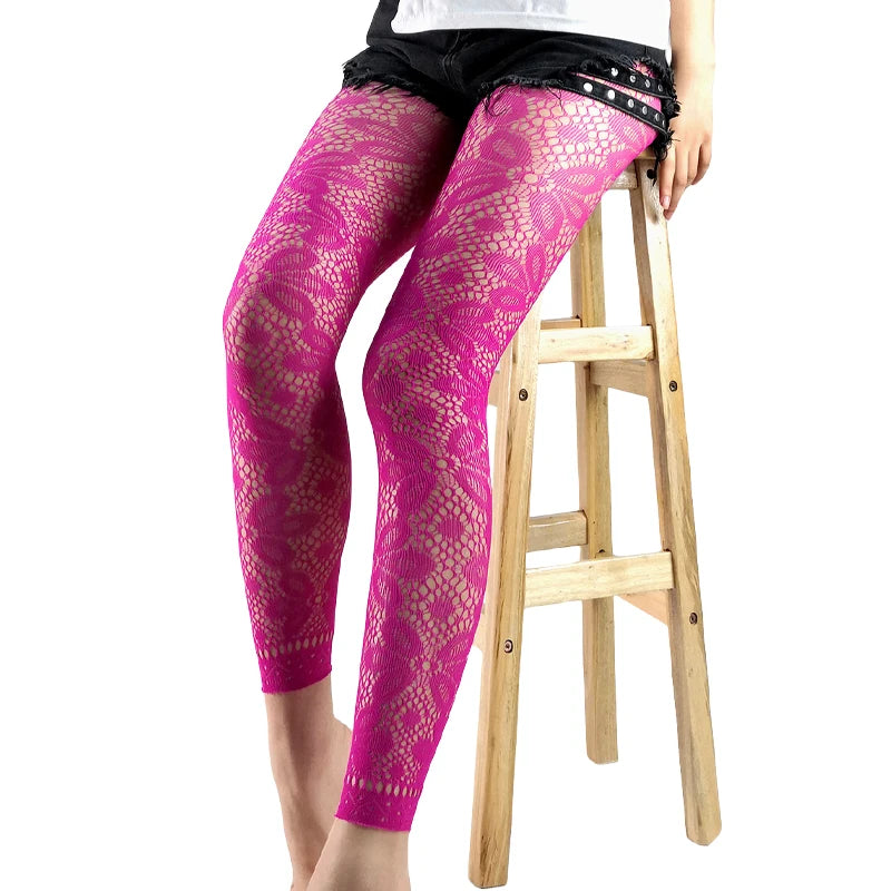 Colored Fishnet Footless Tights | High Waist Leggings | One Size