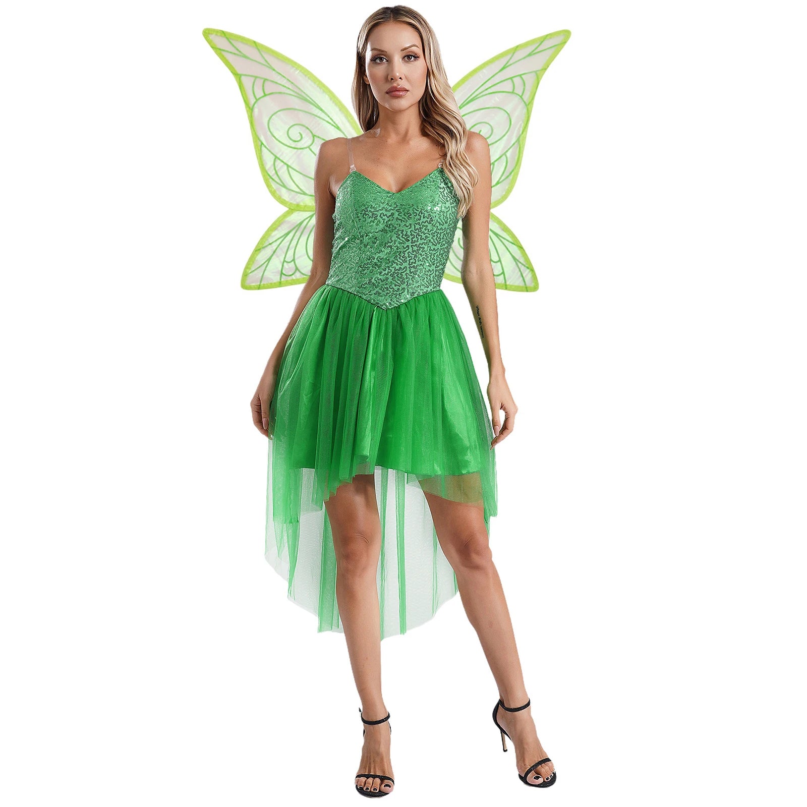 Fairy Costume Dress with Wings | Sequin Bodice | High-Low Tulle