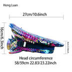Holographic Disco Captain Hat | Rhinestone Goggles | Size 58/59