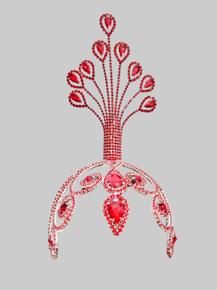 Oversized Rhinestone Crown Headpiece - Statement Tiara for Stage & Performance