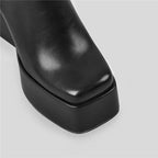 Square Toe Platform Ankle Boots | Chunky Heel | 6 Colors | Sizes 5–15