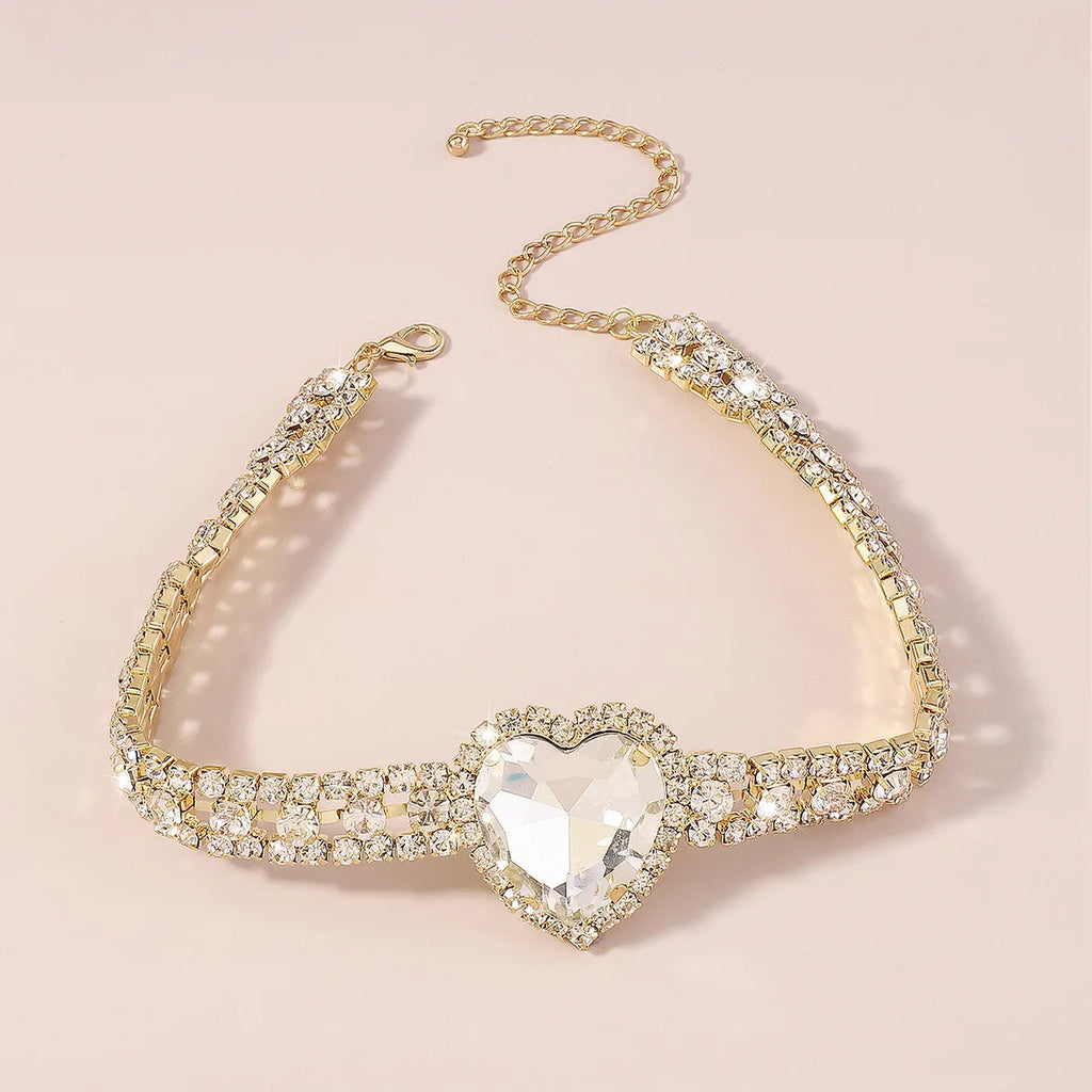 Rhinestone Choker | Crystal Heart