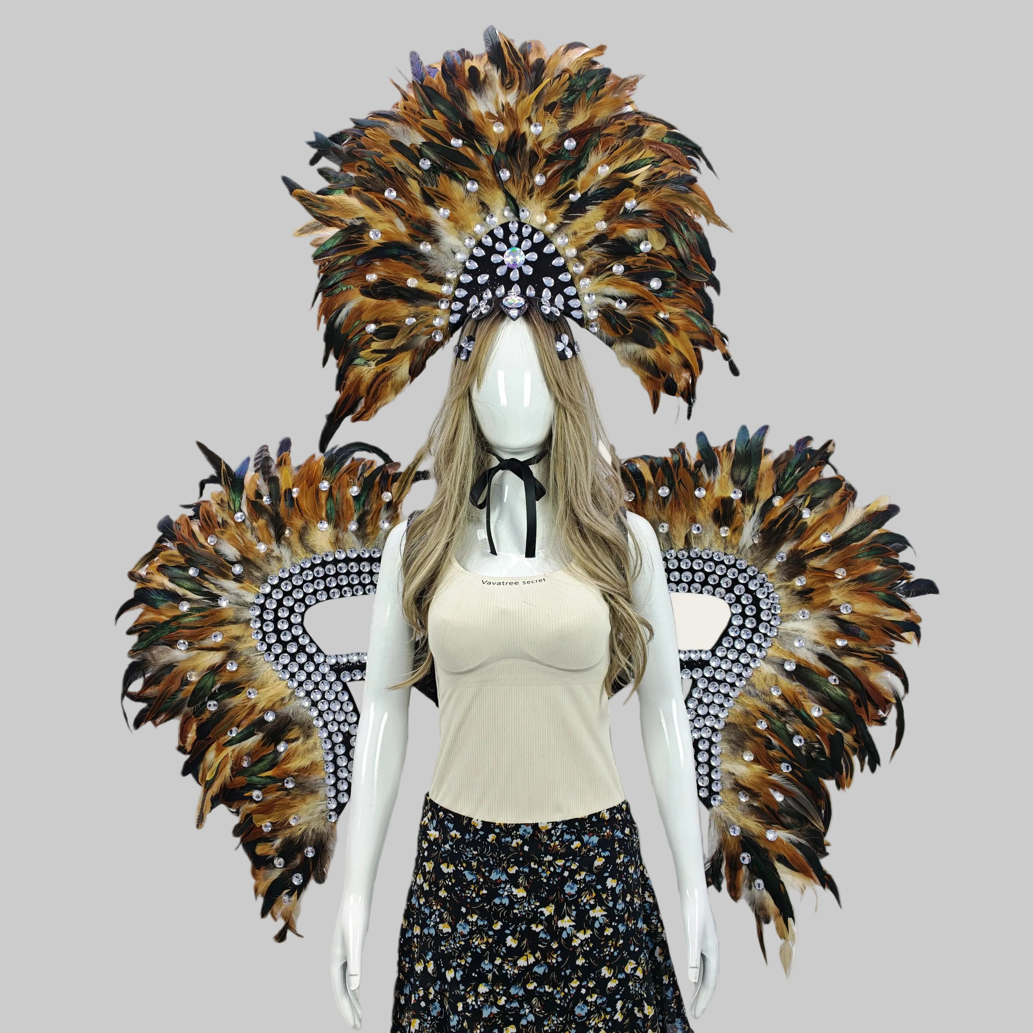 Feather Headdress & Wing Set - Festival & Performance Costume