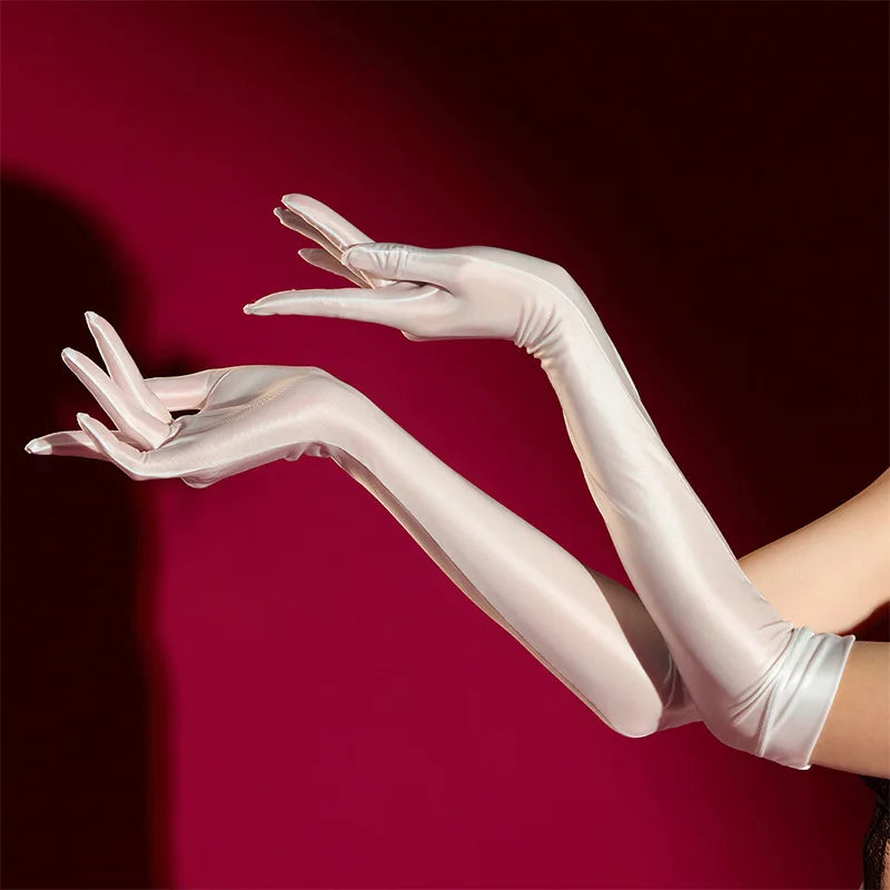 Glossy Elbow-Length Gloves | Stagewear