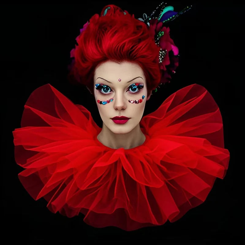 Ruff Neck Collar | Tulle Mesh | Victorian & Clown