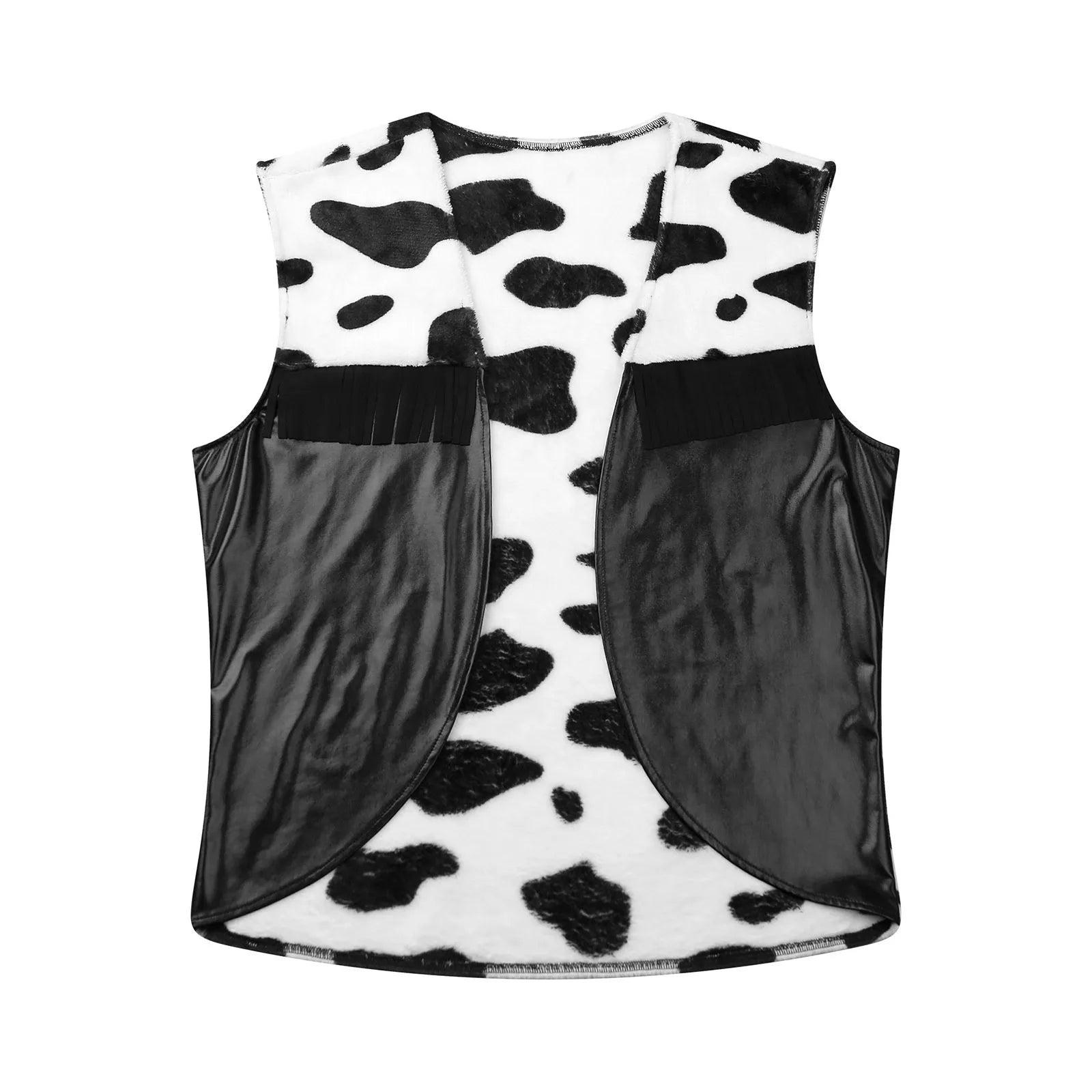 Cow Print Flannel Vest | Men's Festival Costume