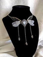 Fairy Wing Crystal Necklace | Faerie Charm | 7 Colors