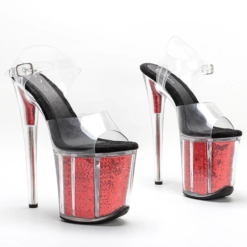 20CM Platform Pole Dance Heels - 8 Inch High Heel Performance Sandals